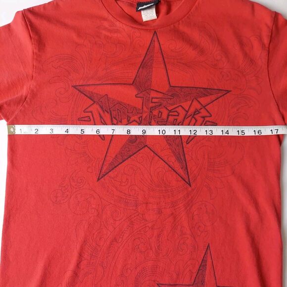 Y2K NO FEAR T-Shirt Men's S Small Double Stitch Red Black Stars Vintage Retro - Picture 4 of 7